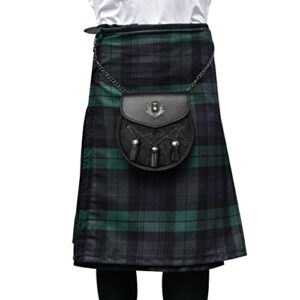 HIGHLAND REDSTONE Scottish Kilt Semi Dress Real leather Sporran (Brown Thistle)