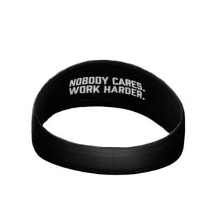 Unisex Headband/Sweatband. Best for Sports, Fitness, Working Out, Yoga. Tapered Design. Reversible. (Nobody Cares. Work Harder.)