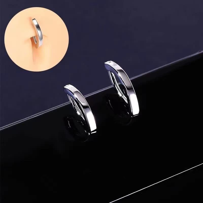 DANSOAN 14G Clicker Belly Button Rings for Women Stainless steel Smooth Surface Cubic Zirconia Opal Belly Piercing Rings Curved Navel Rings Belly Piercing Body Jewelry