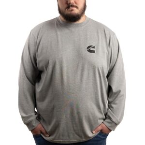 cummins mens cummins long sleeve t shirt, gray, x-large us