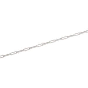 LoveBling 14k White Gold 4mm Paper Clip Link Necklace (16")