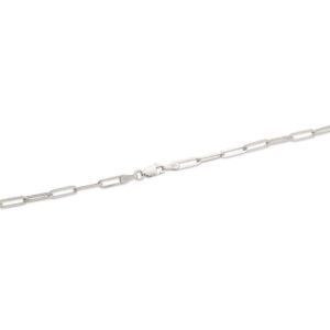 LoveBling 14k White Gold 4mm Paper Clip Link Necklace (16")