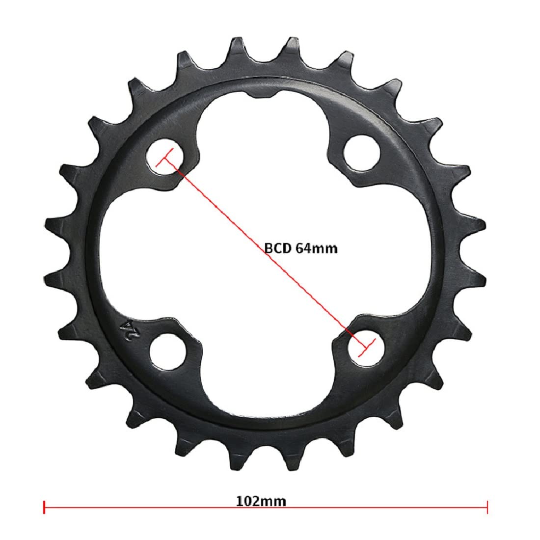 WEERAS 64mm BCD Bike Chainring 22T 24T Narrow Wide Single Bicycle Chainring for Road Bikes Mountain Bikes BMX MTB Bike