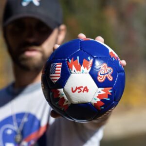 USA Soccer Ball World Cup 2022, Mini Size 2 Skills Ball, Leather Game Ball, Indoor & Outdoor, Kids, Adults, Collector & Game Quality…