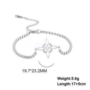 Dreamtimes Witch Knot Charm Bracelet Silver Color Witch Bracelet for Women Celtic Knot Bracelet Witches Knot Protection Amulet Triquetra Bracelet Wiccan Jewelry Satanic Bracelet (SILVER)