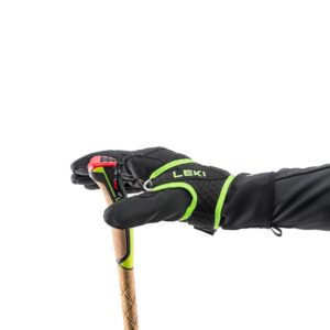 LEKI Mezza Race Aluminum Lightweight Ski Poles for Ski Mountaineering & Backcountry Skiing - Bright Red-Black-Neonyellow - 125 cm