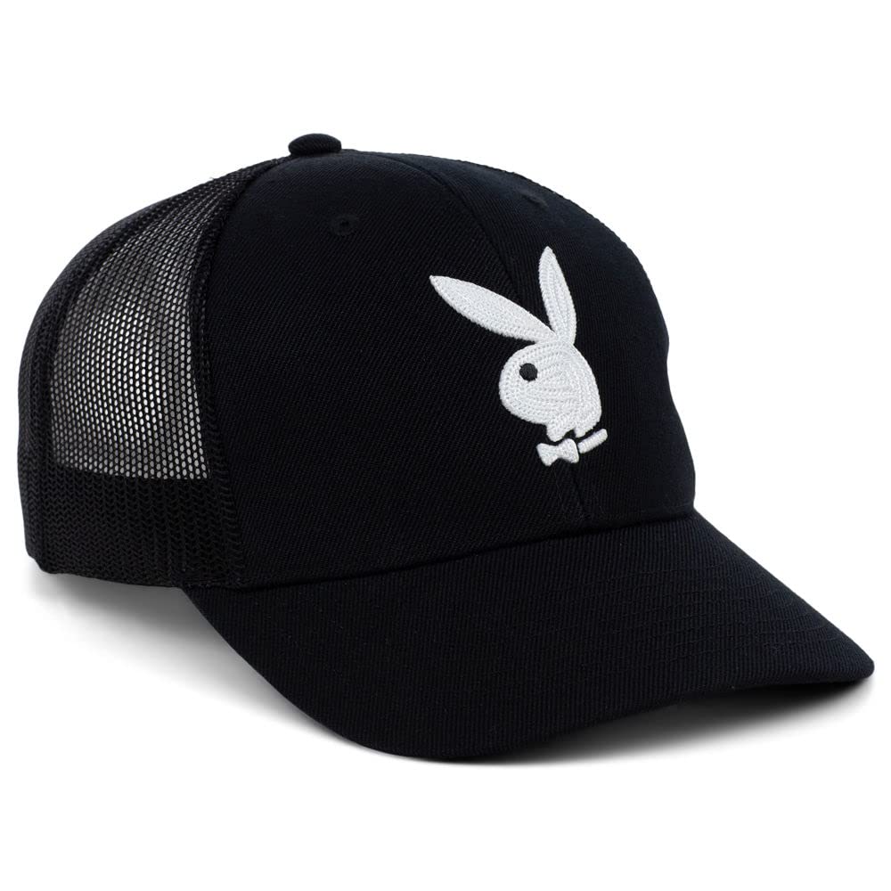 Playboy Black Tux Trucker Adjustable Snapback Hat