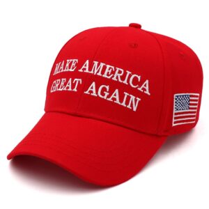 Hiwelove Trump 2024 MAGA Hat, Trump Merchandise Make America Great Again Hat Adult Embroidered MAGA USA Flag Adjustable Baseball Cap