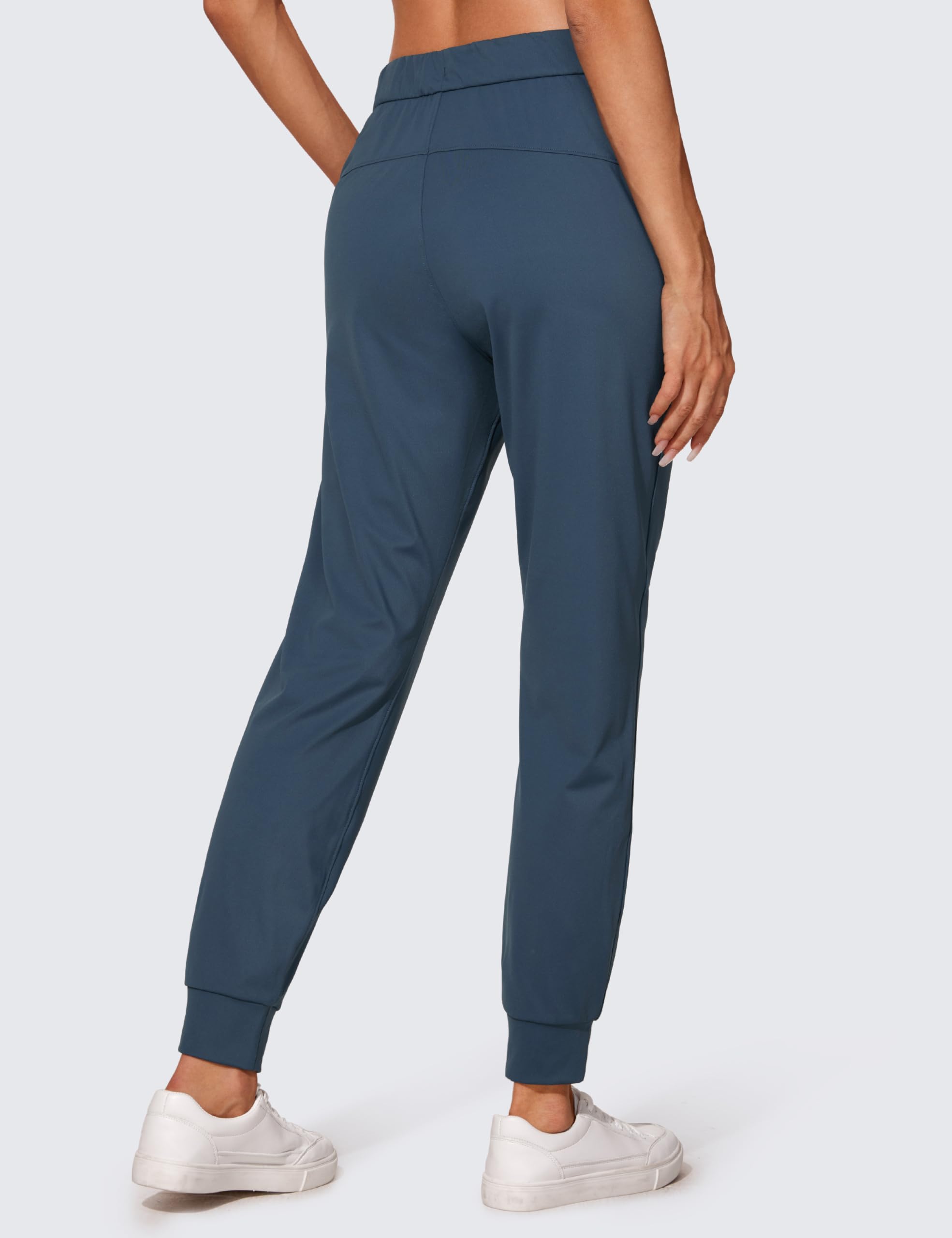 CRZ YOGA 4-Way Stretch Workout Joggers for Women 28" - Casual Travel Pants Lounge Athletic Joggers with Pockets Slate Blue Medium