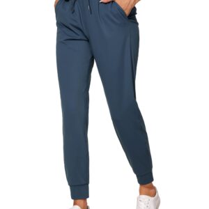 CRZ YOGA 4-Way Stretch Workout Joggers for Women 28" - Casual Travel Pants Lounge Athletic Joggers with Pockets Slate Blue Medium