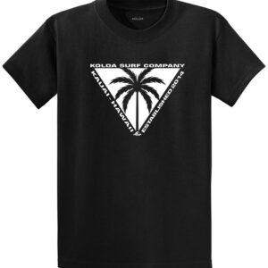 Koloa Surf Company Men's Triangulated Palm Front Logo Lightweight Tee-L-Black/w