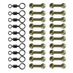 30 pcs helicopter rigs line protector swivels connector fishing hook stopper for carp fishing.