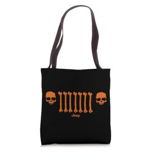 jeep bone grille orange tote bag