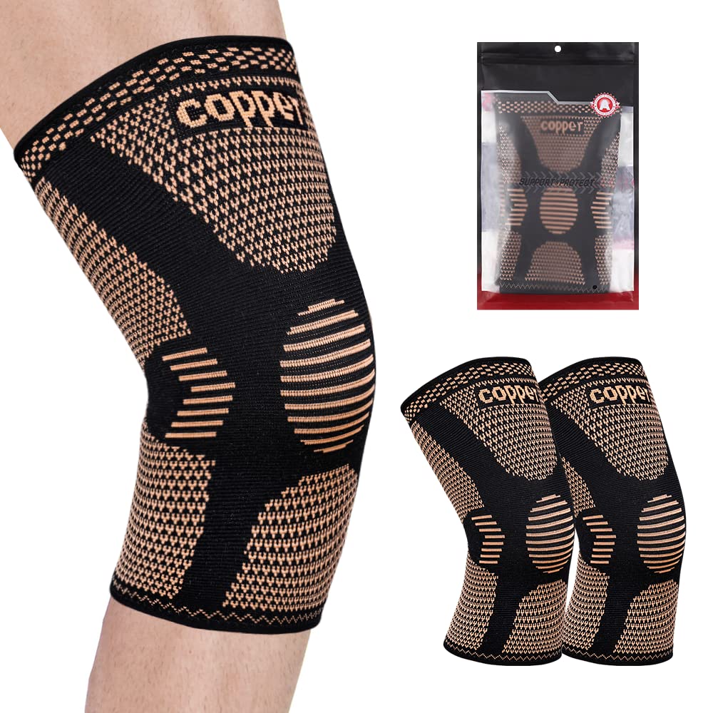 SHIFROTC 2-Pack Knee Compression Sleeves for Pain Relief & Support During Sports & Weightlifting - Non-Slip Braces for Men & Women, Perfect for ACL, Arthritis & Injuries