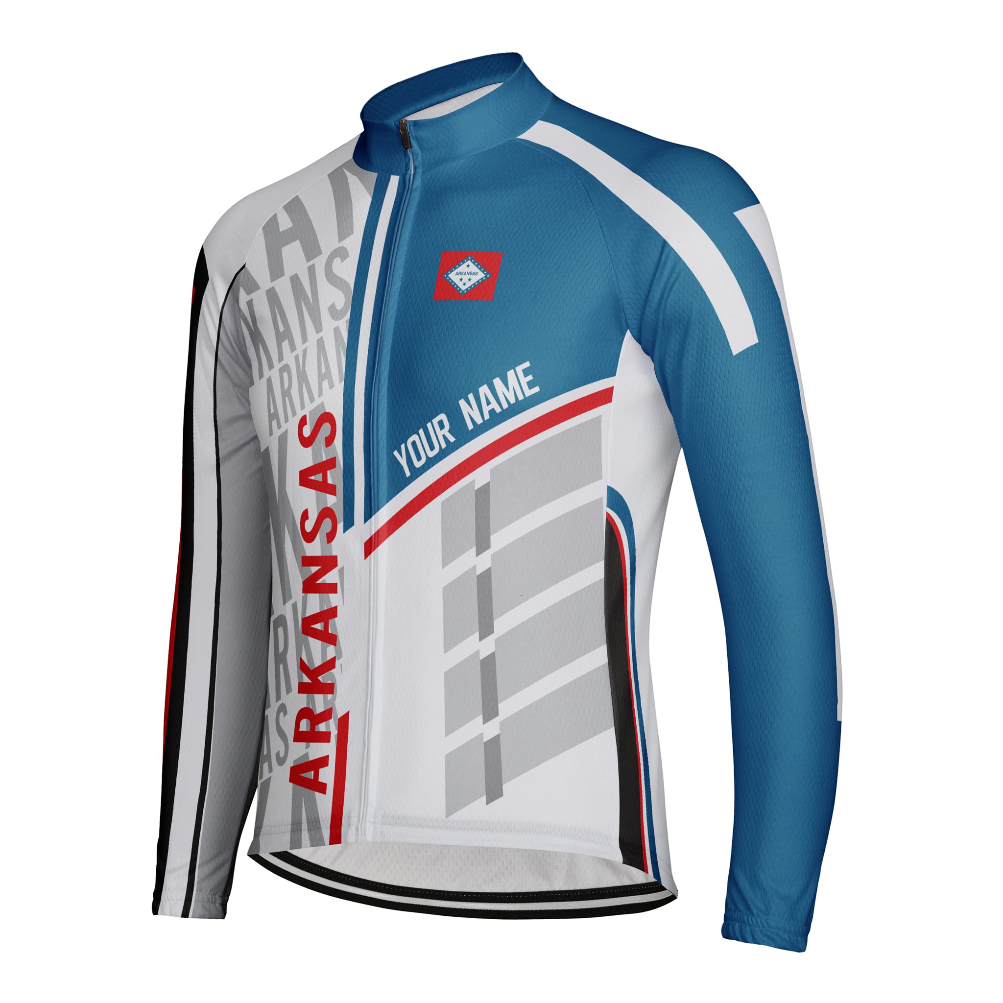 Luisbibe Customize Arkansas Long Sleeve Cycling Jersey for Men (ML100004-1, XL)