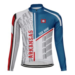 Luisbibe Customize Arkansas Long Sleeve Cycling Jersey for Men (ML100004-1, XL)