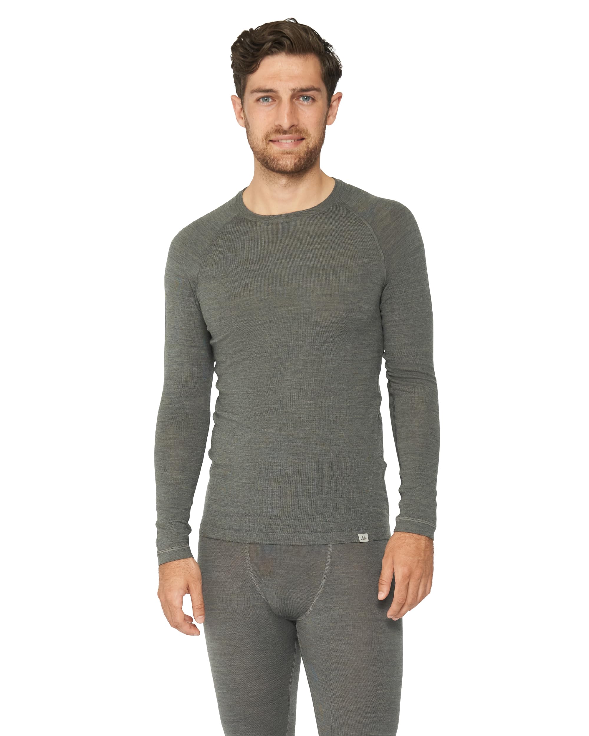 DANISH ENDURANCE Merino Wool Long Sleeve Base Layer Shirt for Men, Thermal Shirt Dark Grey