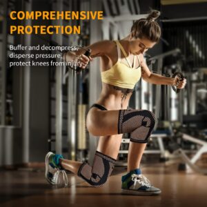 SHIFROTC 2-Pack Knee Compression Sleeves for Pain Relief & Support During Sports & Weightlifting - Non-Slip Braces for Men & Women, Perfect for ACL, Arthritis & Injuries