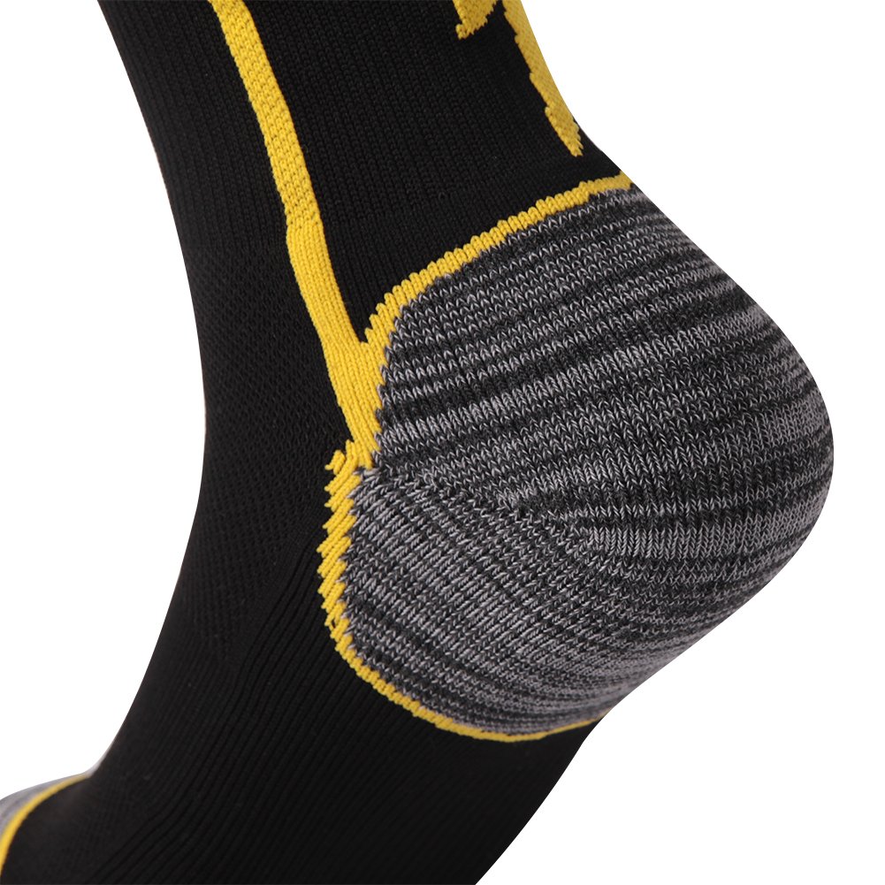 KitNSox Black Basketball Socks, Youth Children Custom Number Crew Socks for Football 1 Pair