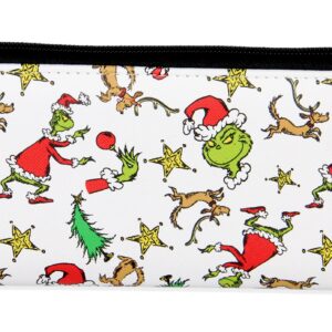 Bioworld How The Grinch Stole Christmas Grinch And Max faux Saffianno Leather Zip Closure Wallet