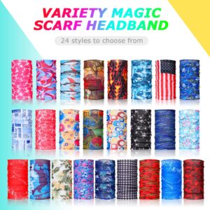 JaGely 50 Pieces Neck Gaiter Sports Neck Head Wrap Headband Scarf Face Bandana Hair Wrap Neck Tube Balaclava for Women Men (Charming Style)