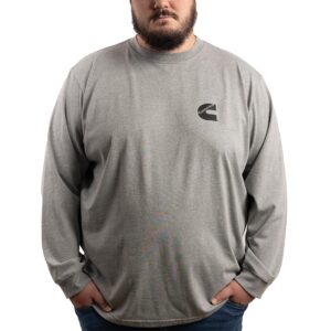 cummins mens cummins long sleeve t shirt, gray, large us