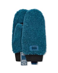 ugg sherpa mitten with logo blue sapphire lg-xl