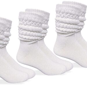 Jefferies Socks Mens Slouch Thick Heavy Cotton Knit Socks 3 Pair Pack (as1, alpha, x_l, regular, regular, White, X-Large)