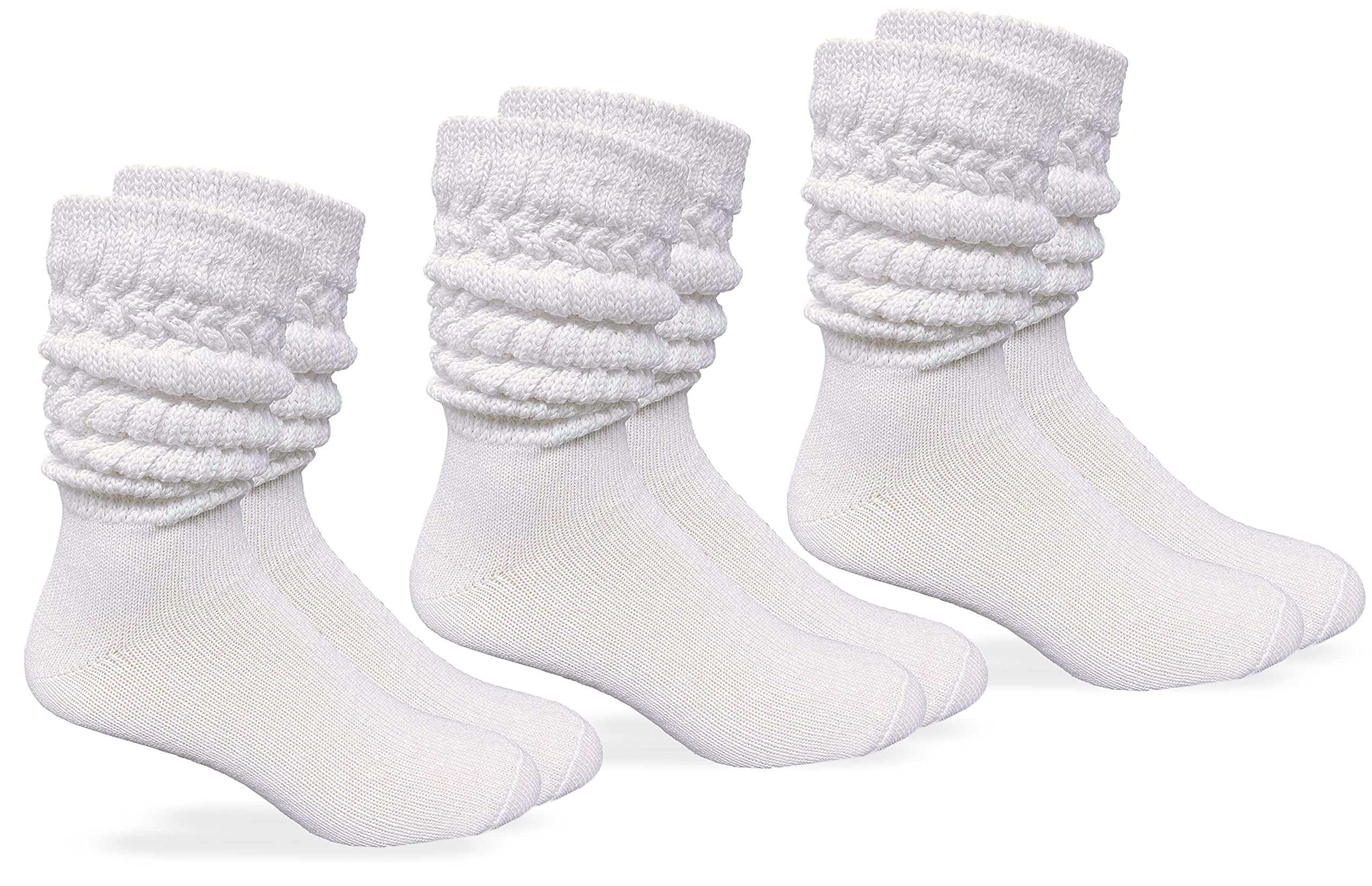 Jefferies Socks Mens Slouch Thick Heavy Cotton Knit Socks 3 Pair Pack (as1, alpha, x_l, regular, regular, White, X-Large)