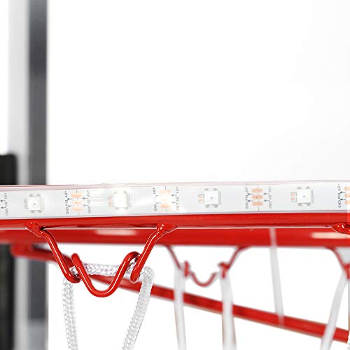 HomSof Portable Basketball Hoop Basketball System 6.6-10ft Height Adjustment for Youth Adults LED Basketball Hoop Lights,Colorful Lights,Waterproof,Super Bright，6.6Ft-10Ft