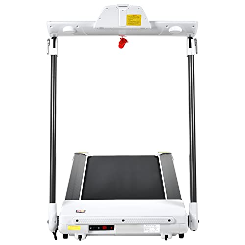 HomSof Folding Electric 3.5HP Treadmill Medium Running Machine Motorised Gym 330lbs,Portable Compact Treadmill for Home Gym Fitness Workout Jogging Walking,14KM/H,White