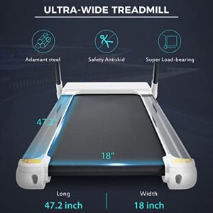 HomSof Folding Electric 3.5HP Treadmill Medium Running Machine Motorised Gym 330lbs,Portable Compact Treadmill for Home Gym Fitness Workout Jogging Walking,14KM/H,White