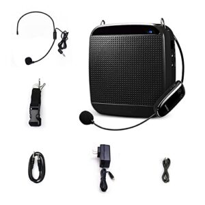 Wireless Voice Amplifier Teachers,SHIDU Portable PA System Megaphone Speaker with Microphone Headset,18Watts/300 Yard Range/ Bluetooth5.0/Work of 7 hrs,for Teaching, Coach and Instructors, conferences