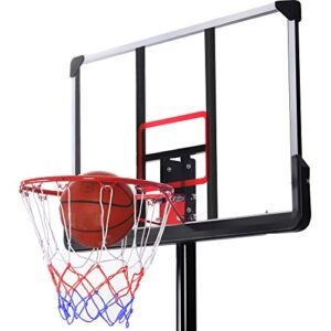 HomSof Portable Basketball Hoop Basketball System 6.6-10ft Height Adjustment for Youth Adults LED Basketball Hoop Lights,Colorful Lights,Waterproof,Super Bright，6.6Ft-10Ft