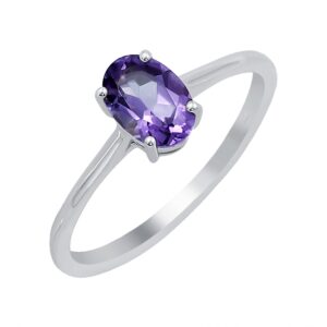 tishavi amethyst ring for women sterling silver, amethyst minimalist ring sterling silver, sterling silver ring size 6