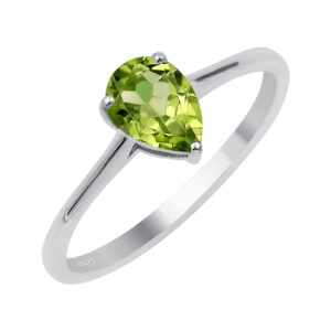 tishavi peridot ring for women sterling silver, peridot minimalist ring sterling silver, sterling silver ring size 10