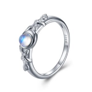 SCZKLAQ Moonstone Ring for Women,925 Sterling Silver Moonstone Ring Jewelry Gifts for Women (6)