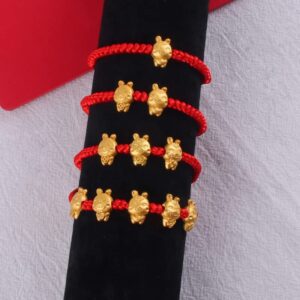 Fuqimanman2020 2023 Year of The Rabbit Red String Handwoven Adjustable Charm Bracelet Chinese Zodiac Bunny Animal Braided Good Prospects Blessing Lucky New Year Jewelry for Women Men-4pcs/Set