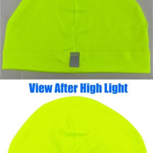 Neon Yellow Skull Beanie Helmet Liner Sweat Wicking Running Hat Cycling Caps Cooling Cap Skullcap Liners Fits Under Motorcycle Helmets for Men and Women