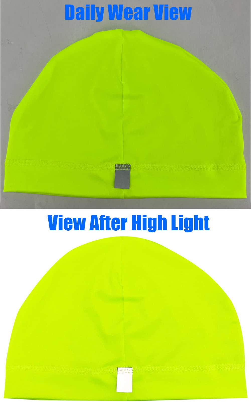 Neon Yellow Skull Beanie Helmet Liner Sweat Wicking Running Hat Cycling Caps Cooling Cap Skullcap Liners Fits Under Motorcycle Helmets for Men and Women