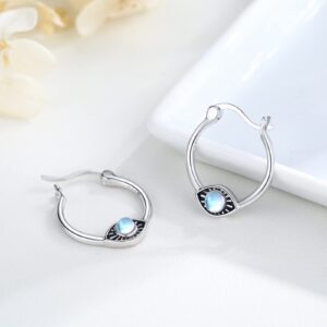 Evil Eye Hoop Earrings 925 Sterling Silver Demon Eye Hoop Earrings for Women Lucky Protection Jewelry Gifts