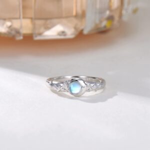 SCZKLAQ Moonstone Ring for Women,925 Sterling Silver Moonstone Ring Jewelry Gifts for Women (6)