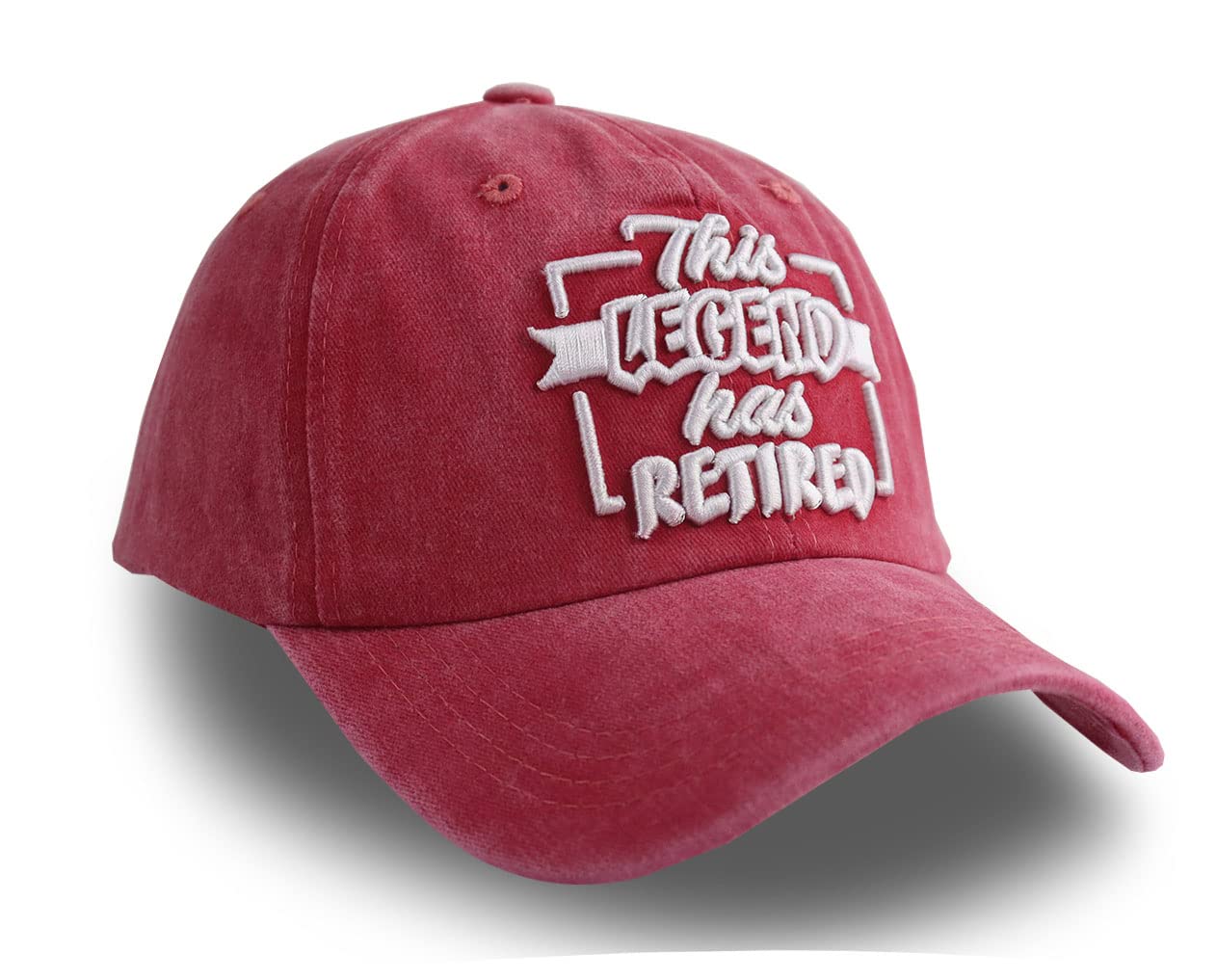 Funny Retirement Gifts for Men and Women, This Legend Has Retired Baseball Cap, Adjustable Embroidered Vintage Cotton Denim Hats for Dad, Mom, Grandma, Grandpa 3DRed