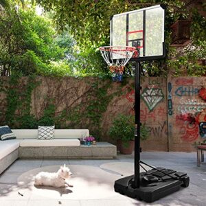 HomSof Portable Basketball Hoop Basketball System 6.6-10ft Height Adjustment for Youth Adults LED Basketball Hoop Lights,Colorful Lights,Waterproof,Super Bright，6.6Ft-10Ft