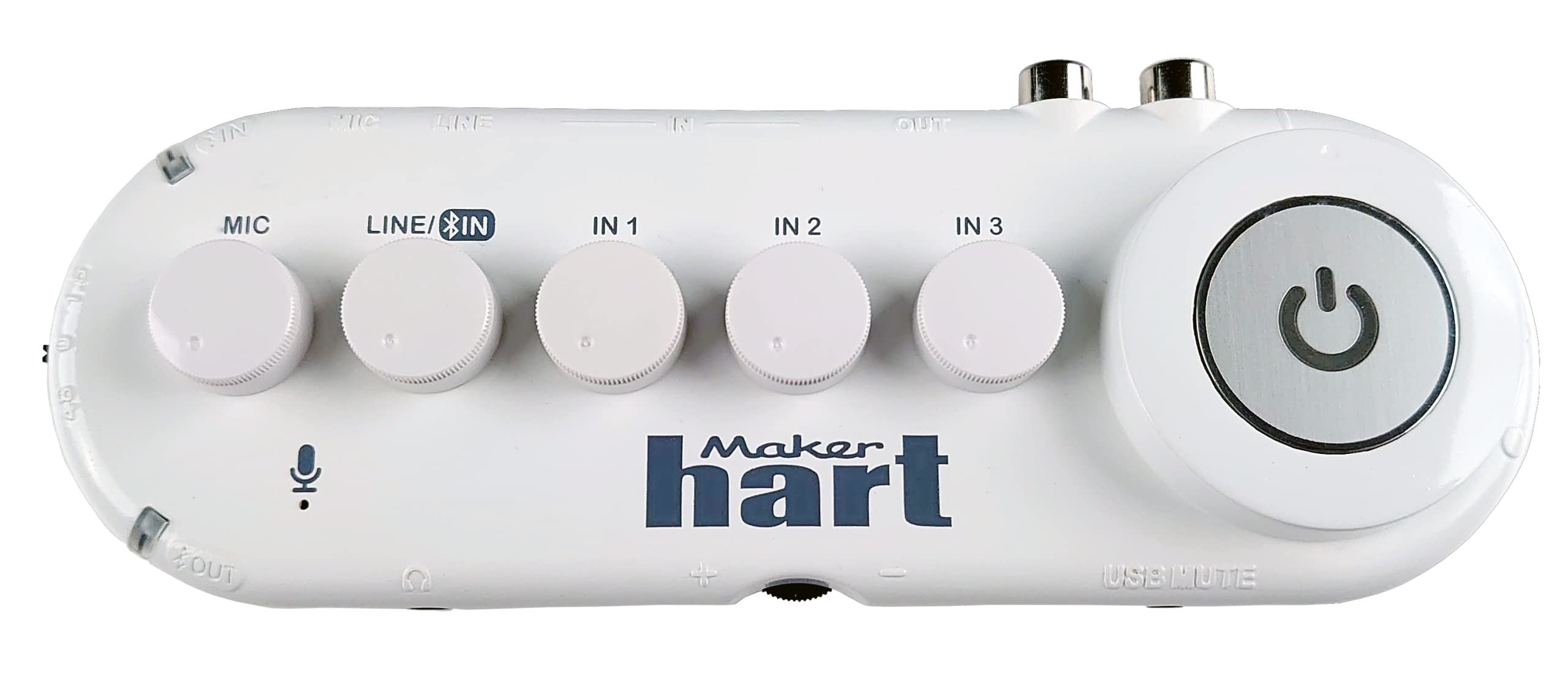 Maker hart Just Combo V 5 Channel Bluetooth Audio Mixer/4 Stereo+Mic IN/Bluetooth IN&OUT/USB Audio OUT/RCA OUT