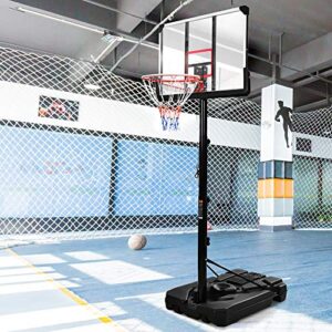 HomSof Portable Basketball Hoop Basketball System 6.6-10ft Height Adjustment for Youth Adults LED Basketball Hoop Lights,Colorful Lights,Waterproof,Super Bright，6.6Ft-10Ft