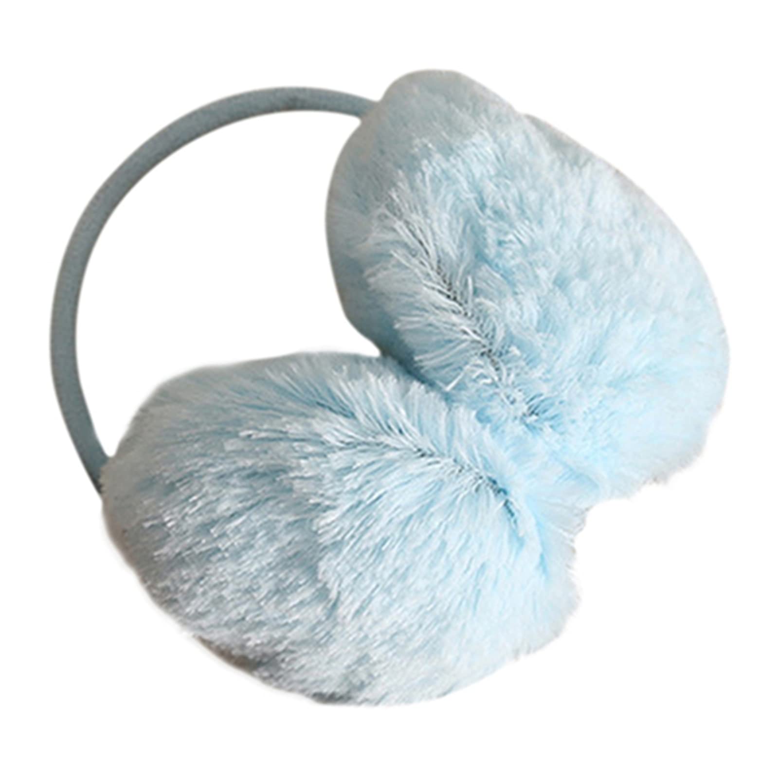 Winter Earmuffs Ear Muffs Faux Fur Warm Earmuffs Unisex Foldable EarMuffs Outdoor Ear Warmers for Women Men Girls Boys Light Blue