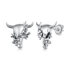 western earrings for women 925 sterling silver cow earrings vintage western jewelry for women cow gifts