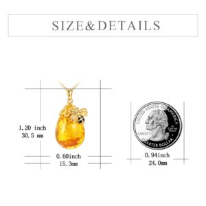 TIGER RIDER Bee Necklace for Women Amber Pendant Jewelry for Mother's Day Christmas Birthdays Anniversary