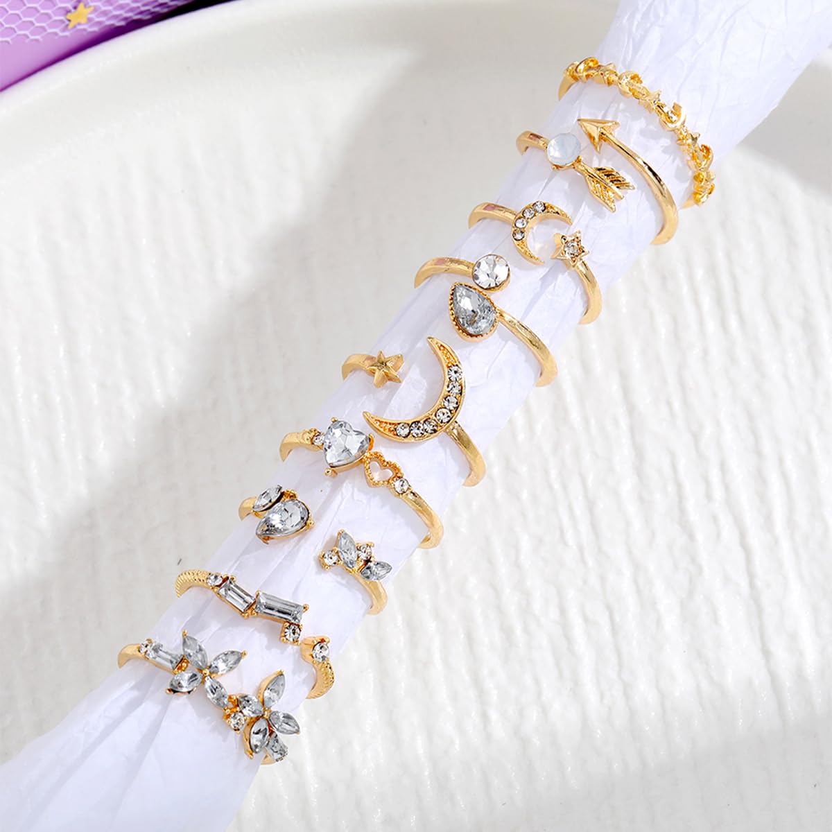 Long tiantian Gold Knuckle Rings for Women Non Tarnish Stackable Rings Boho Rings Set Stacking Midi Pinky Snake Wudu Nail Rings Aesthetic Rings Christmas Gifts Stocking Stuffers